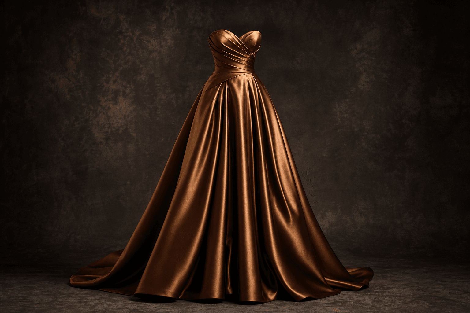 Bronze Satin Ball Gown