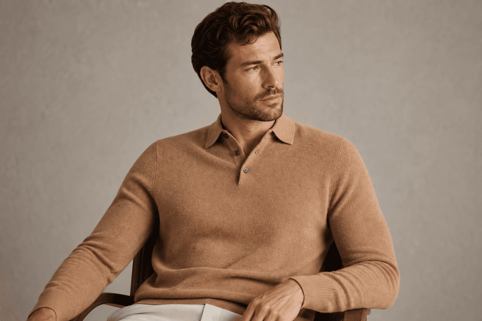 Camel Cashmere Polo