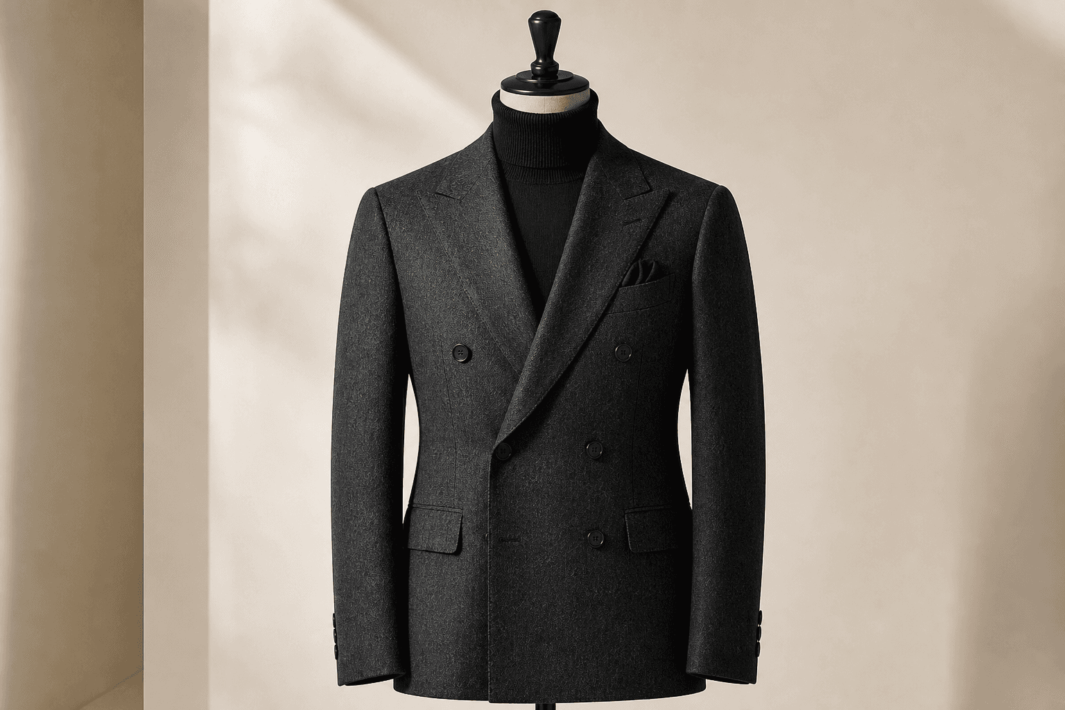Charcoal Double-Breasted Blazer