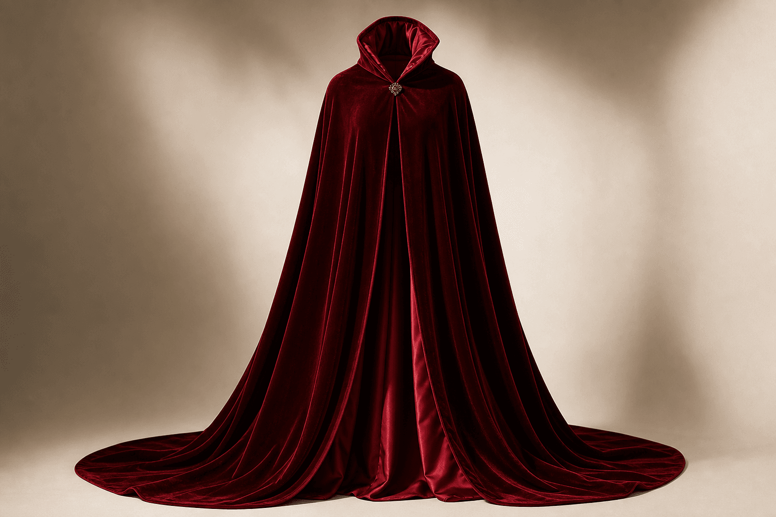 Crimson Velvet Couture Cape