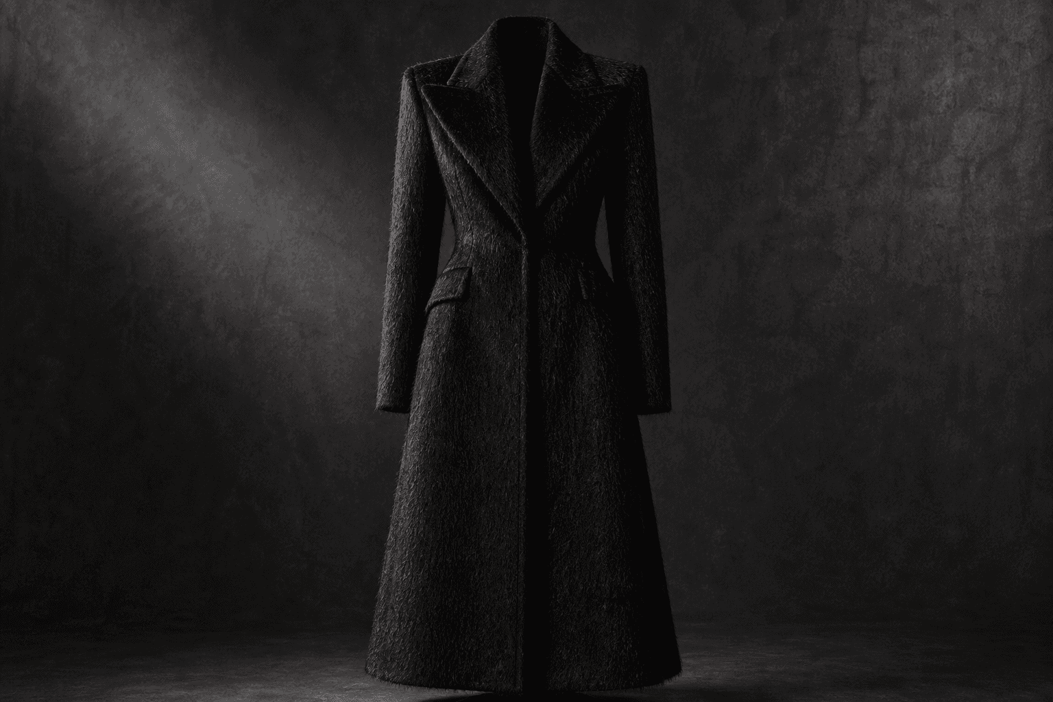 Ebony Mohair Couture Coat