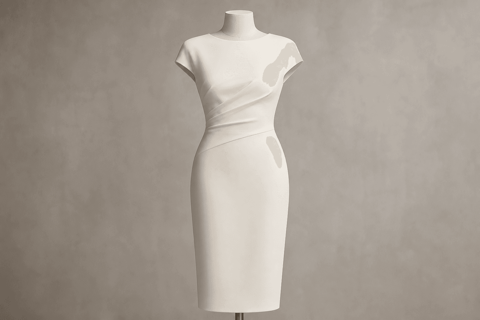Ivory Crepe Sheath Dress