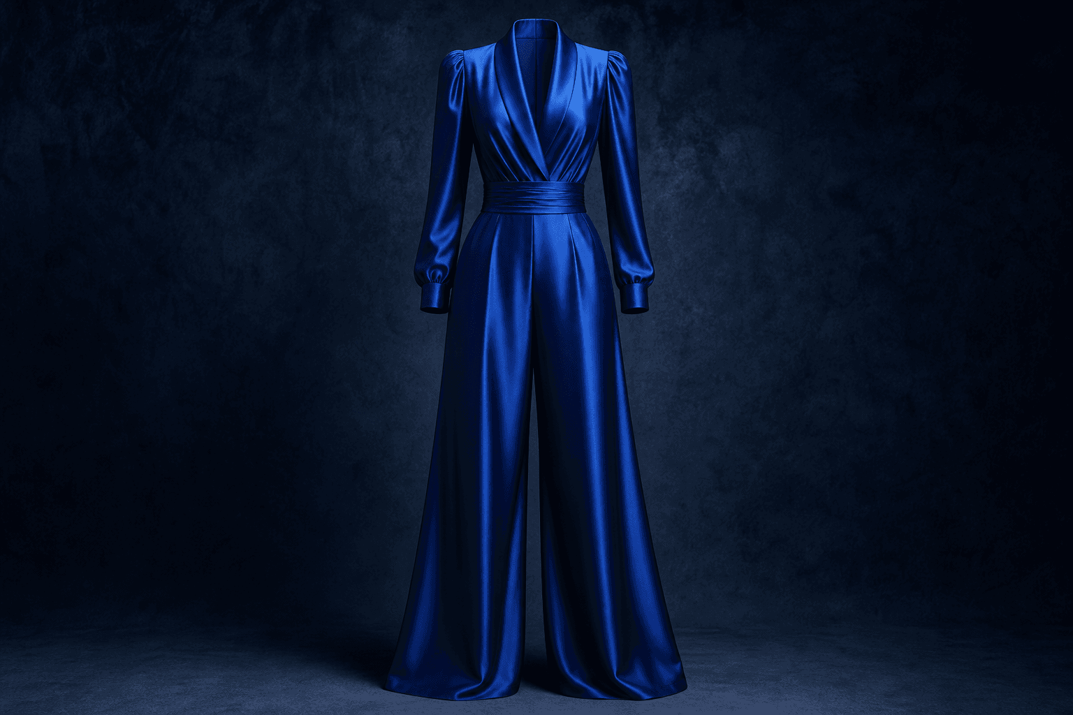Sapphire Silk Couture Jumpsuit