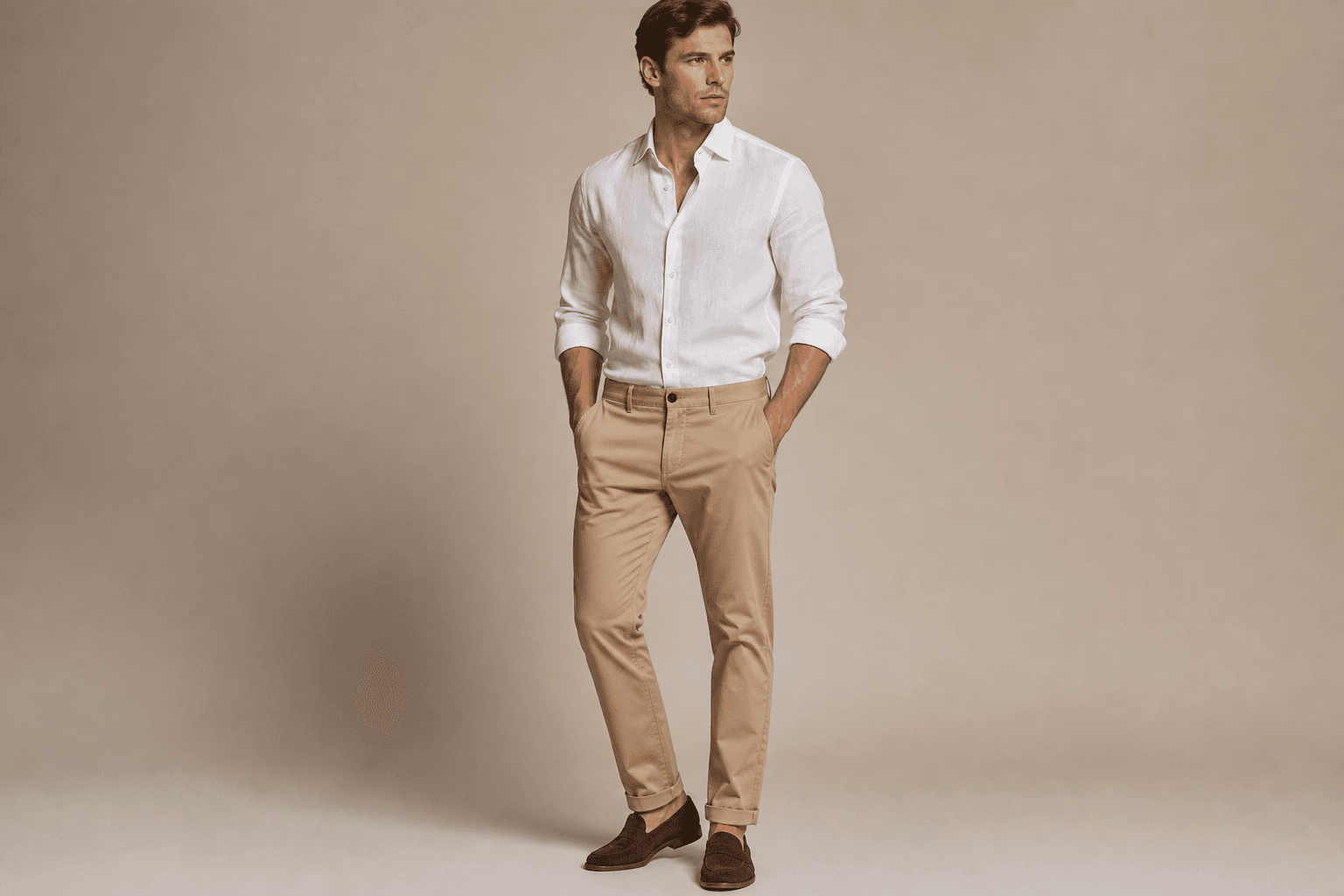 Tan Cotton Chinos